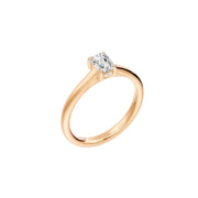 Solitaire diamant Émeraude et diamants ronds Felicia 1.02 carat or rose 14 carats